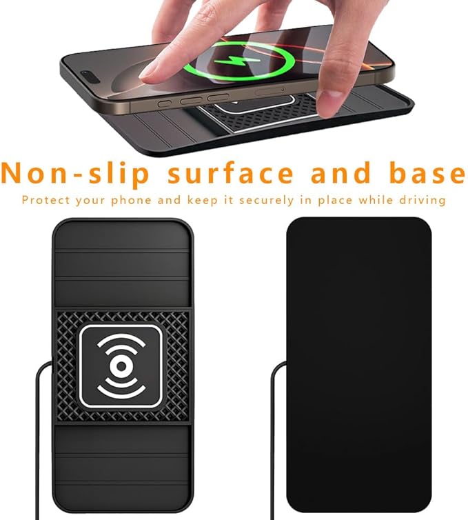 Wireless Charging Pad for Car for Chevrolet Trailblazer 2002-2009 2021-2026, DIY Trim-to-Fit Slim Non Slip Fast Charger Car Wireless Charging Pad 30CM Cable,B 30cm USB Plug Cable