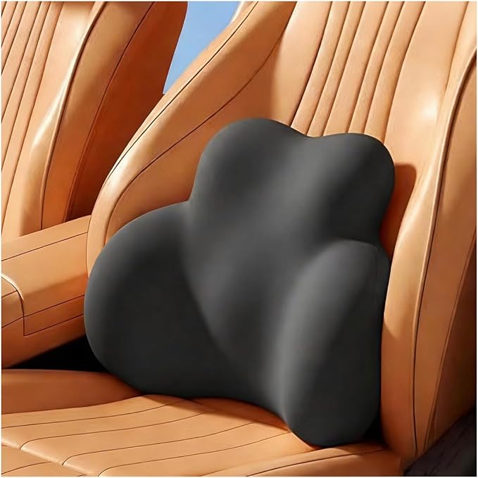 Car Lumbar Support Pillow for Kia EV9 GT 2025 Memory Foam Back Support Cushion Breathable Car Seat Lumbar Pad Accessories,Dark Gray