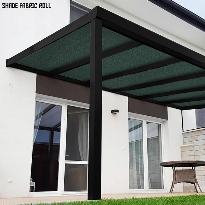 TANG Sun Shade Fabric Roll 8'x65' Shade Cloth for Garden Dark Green HDPE Mesh Shading Pergola Cover Replacement Canopy, 95% Blockage Sunshades for Outdoor Patio Backyard Plant