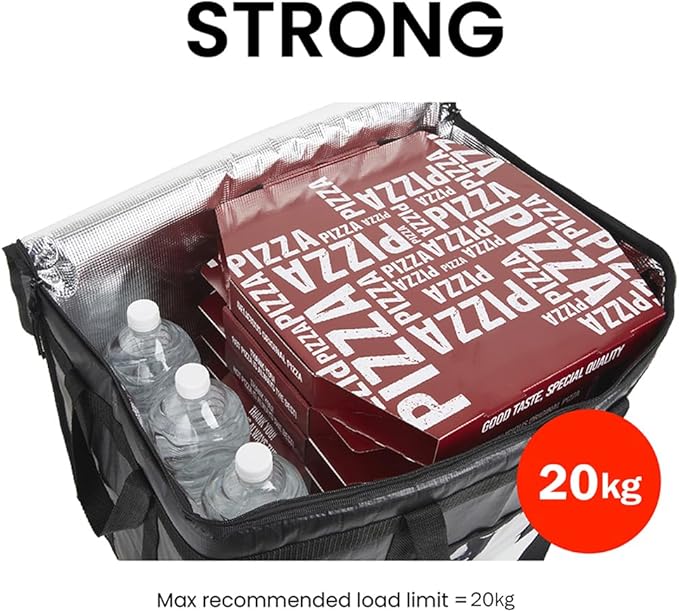 NZ home Insulated Bags for Food Delivery (3XL) Grocery Shopping Cooler Bag, Pizza Delivery, Hot & Cold Catering Tote, Reusable, Foldable & Heavy Duty (Red)