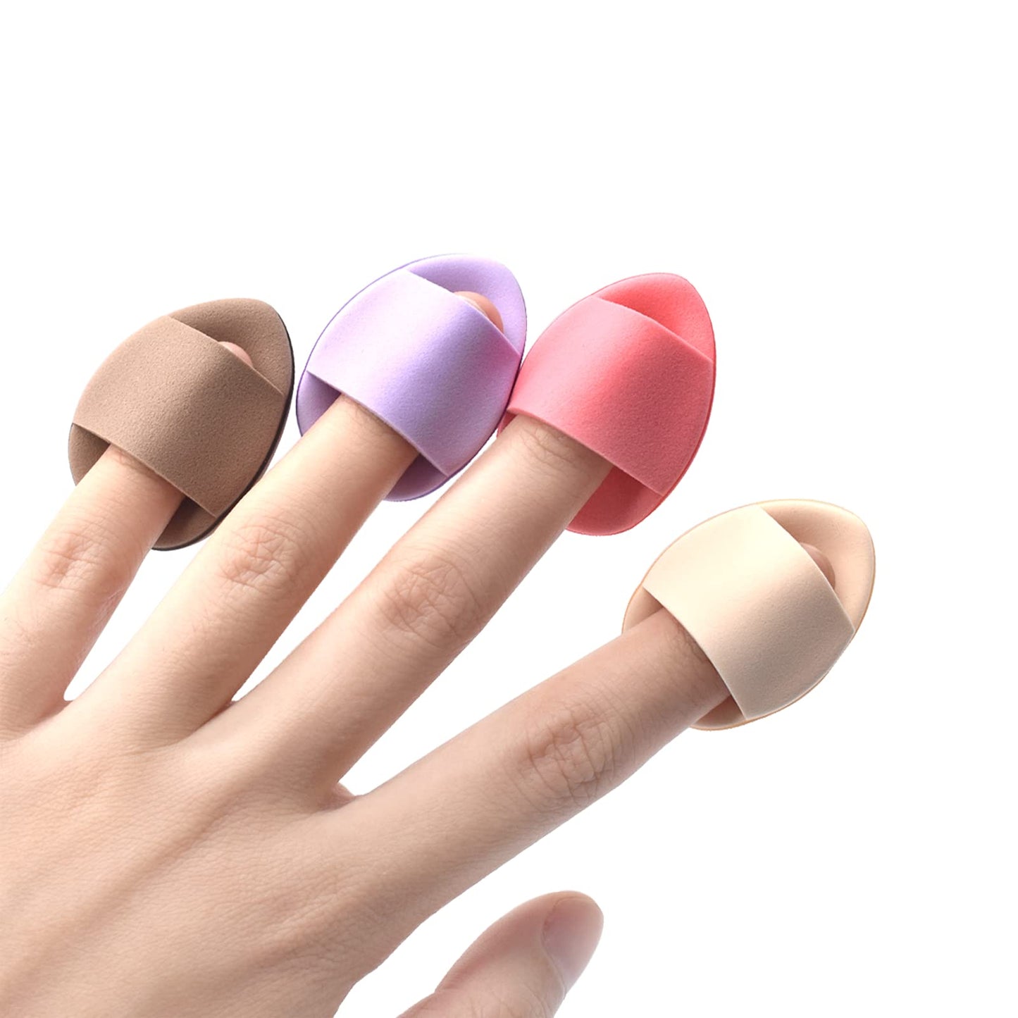 RUBIXIAN Finger Puff 4 Pcs Mini Triangle Makeup Puff for women Super Soft Beauty Makeup Tools Suitable for Loose and Body Powder