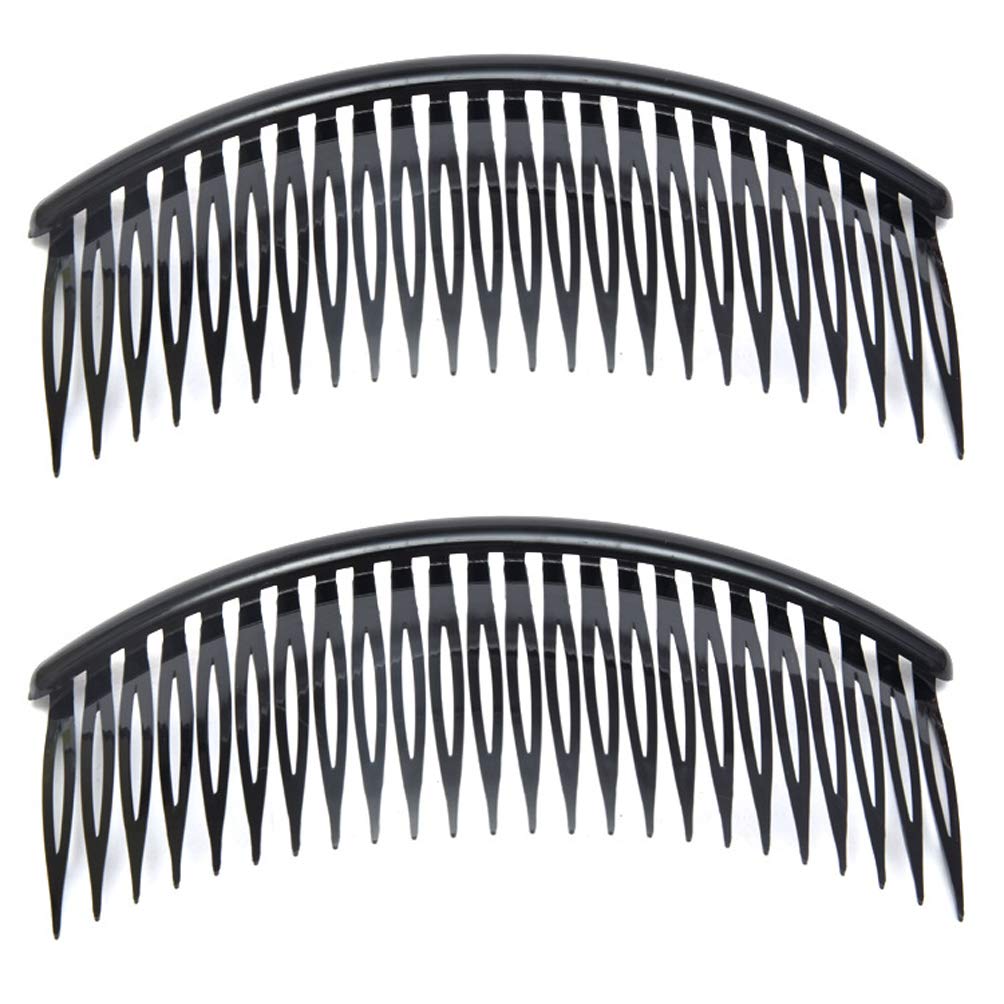 12 Pcs Black Plastic Side Hair Combs With 24 Teeth Hair Comb Clip Diy Hair Accessories For Women And Girls