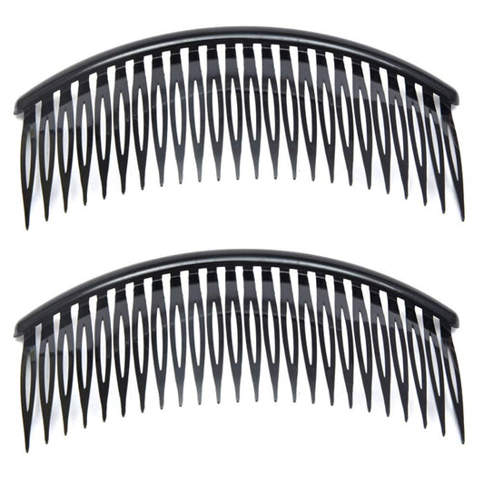 12 Pcs Black Plastic Side Hair Combs With 24 Teeth Hair Comb Clip Diy Hair Accessories For Women And Girls