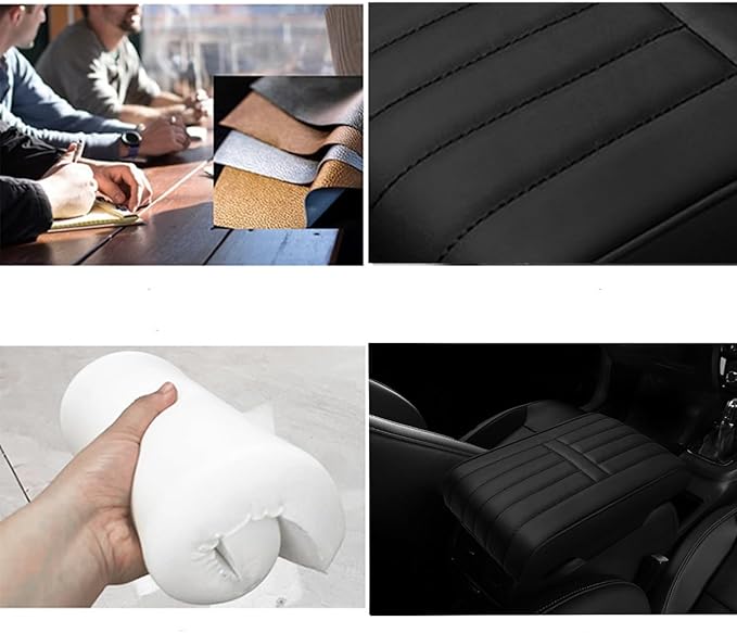 Car Armrest Pad for Porsche Macan 2014 2015 2016 2017 2018 2019 2020 2021 2022 2023 2024 Memory Cotton Armrest Box Pad Center Console Scratch Pad Box Cushion Protector,Black