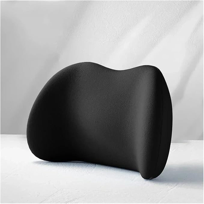 Memory Foam Car Neck Pillow & Waist Cushion - Soft fit for Seat Headrest & Lumbar Support for Comfort(Hb-Black Headrest1PC)