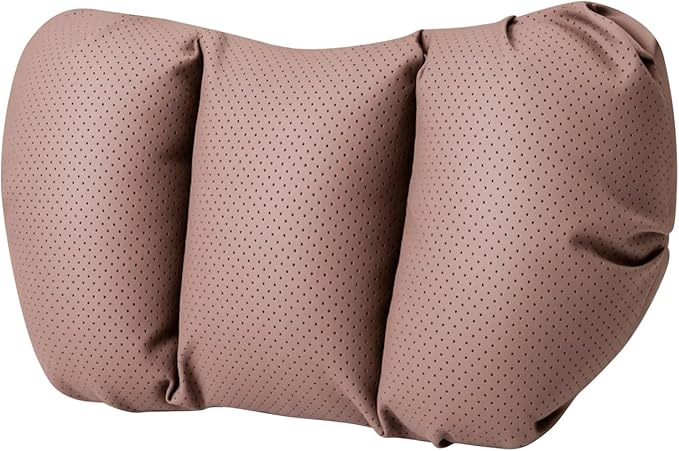 Car Neck Pillow & Lumbar Support for Porsche Taycan Sport Turismo 2022-2024 Ergonomic Breathable Mesh Auto Seat Back Cushion Headrest,Brown-Neck Pillow