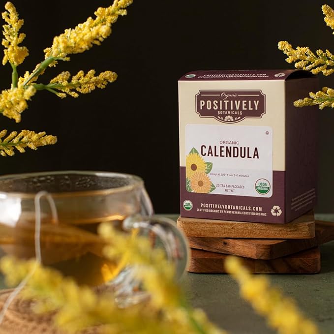 Organic Positively Botanicals Company, Calendula Herbal Tea Bags, 20 Count