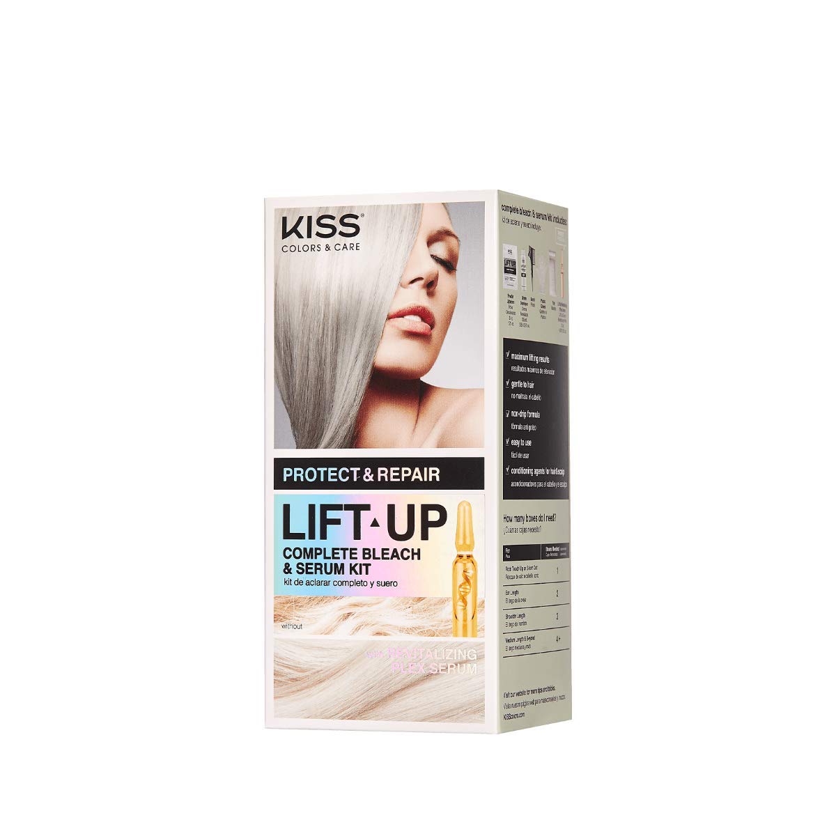 Kiss Lift Up Complete Hair Bleach Kit, Rose Pink Toner, Gentle Conditioning Formula For All Hair Types, Reduces Brassiness, Incl