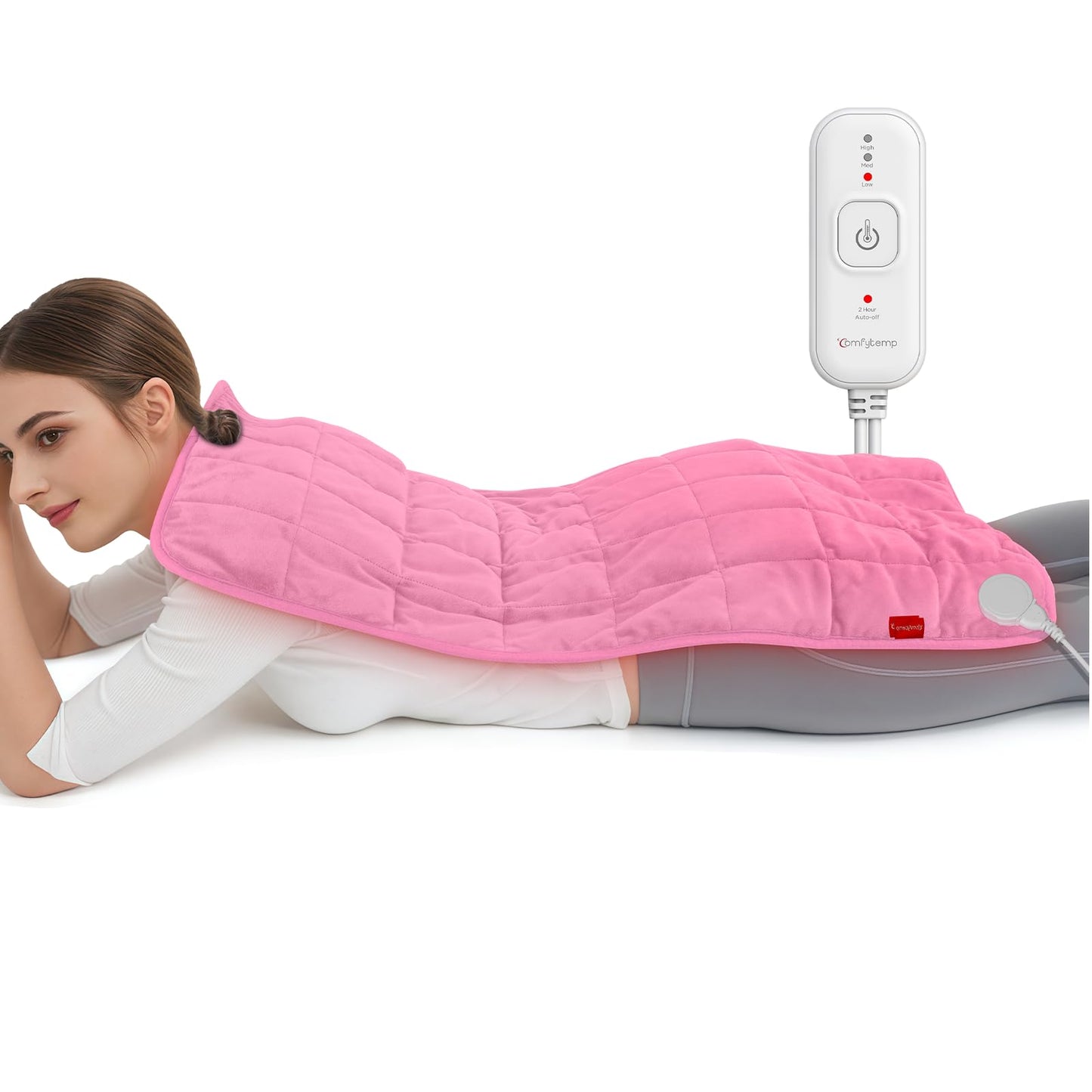 Comfytemp Weighted Heating Pad 17"×33" for Back & Cramps, Extra Large Electric Heat Pad, Birthday Days Gifts for Mom Women Men Dad, Full Body Heated Pad, Deeper Muscle & Pain Relief