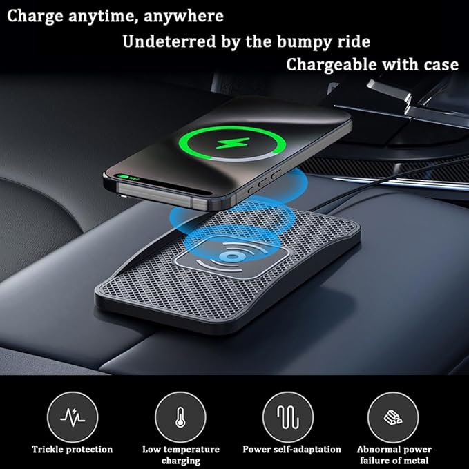 Wireless Car Charger Pad for Mazda CX-50 2023-2026, Type-C/USB 20W Car Wireless Charger Non-Slip Phone Charging Pad Car Accessories,A 30cm Cable Type-C Plug