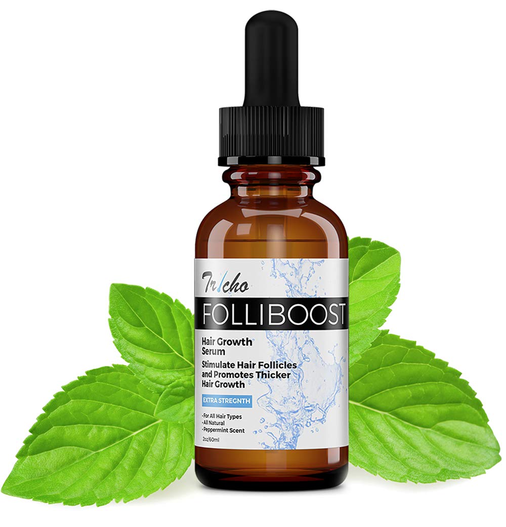 Tricho Labs Folliboost Hair Growth Serum - Natural-Based Formula With Biotin, Anagain, Baicapil, Peppermint Oil, For Thick, Full