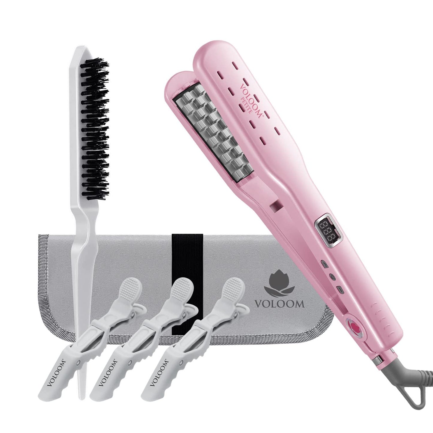 Voloom Petite 1    Inch Professional Volumizing Ceramic Hair Iron | For Medium Length Or Fine Texture Hair Volume | Adjustable T