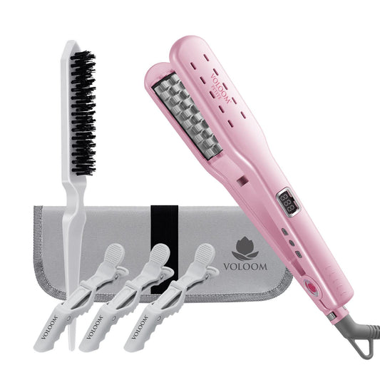 Voloom Petite 1    Inch Professional Volumizing Ceramic Hair Iron | For Medium Length Or Fine Texture Hair Volume | Adjustable T
