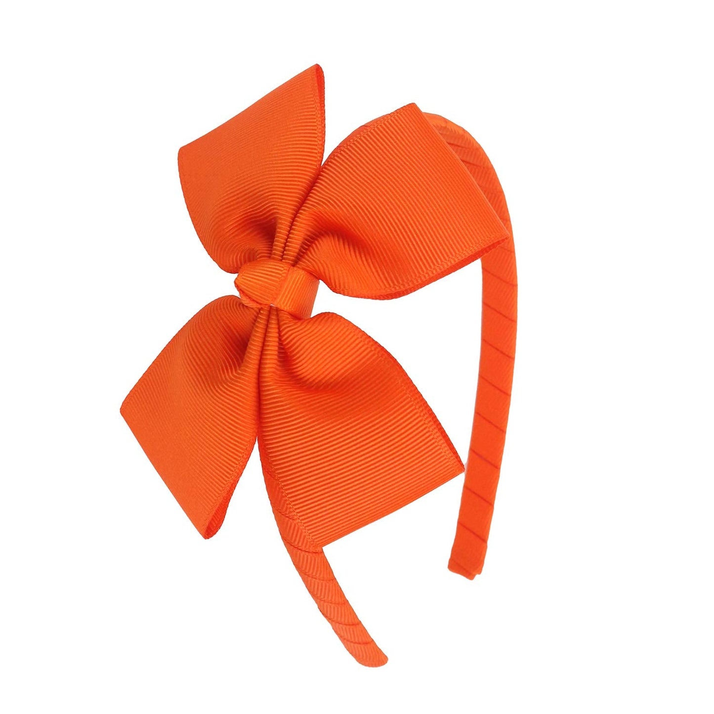 Meedee Orange Grosgrain Bow Headband, 1 Pcs, For Girls Toddlers Kids Party Decoration Cosplay Costume Hair Accessory, Handmade H