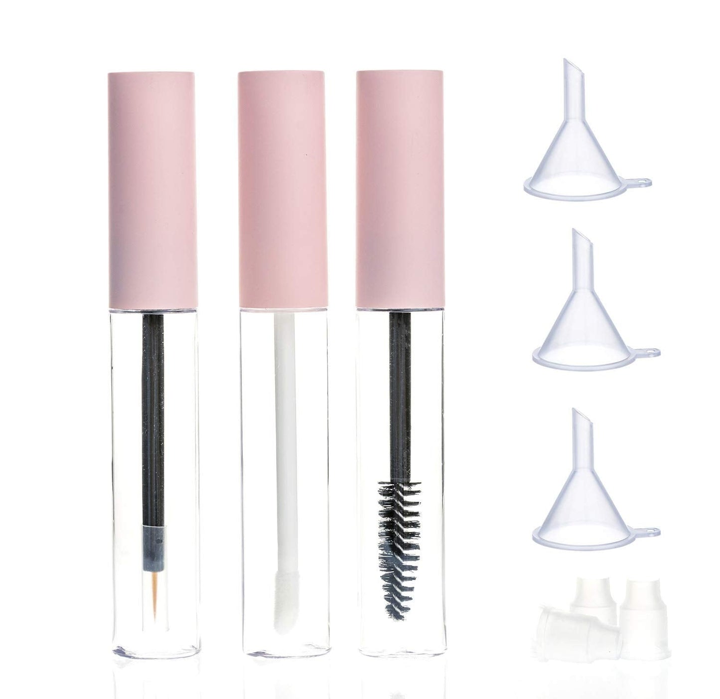 Iceyli 10Ml Empty Mascara Tube, Eyeliner Tube And Lip Gloss Tubes Rubber Inserts And Funnels For Castor Oil, Ideal Kit For Diy C