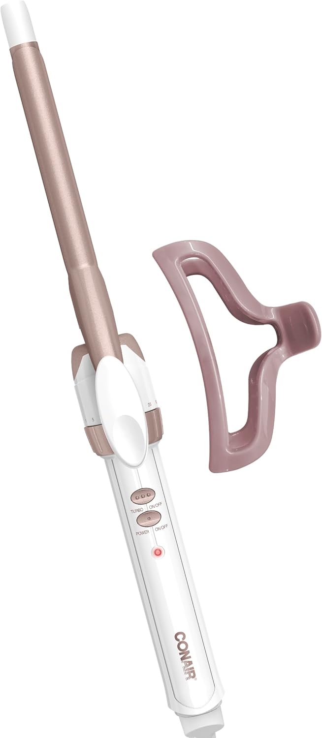 Conair Double Ceramic 3/4-Inch Curling Iron | Bonus Claw Clip | Tight Curls