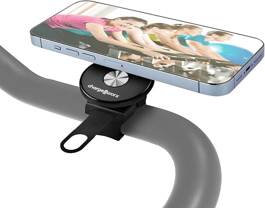 CHARGEWORX Magnetic Gym-Bike Phone Holder, Treadmill and Stroller Phone Mount, Compatible with MagSafe iPhone 16/15/14/13/12 and Magnetic Android Smartphone