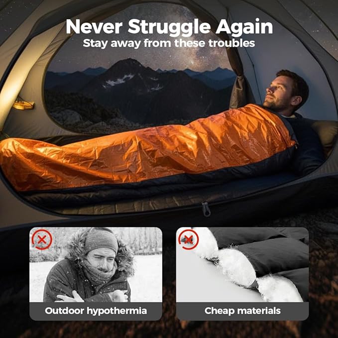 2026 New Blanket, Emergency Sleeping Bag for Survival, Blanket with Emergency Whistle Waterproof, Compact Lightweight, Emergency Mat for Survival Kit Car Camping Gear Hiking Go (Green*2)