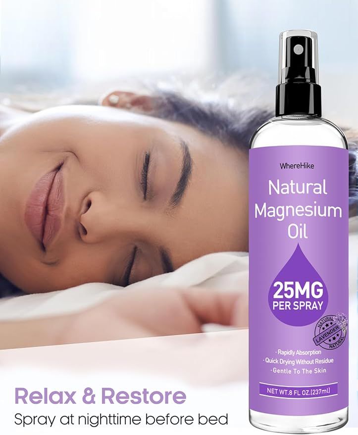 Magnesium Spray, Pure Magnesium Oil Spray for Feet,Ideal Gift for Muscle Relaxation&Better Sleep,Rapid Absorption,Quick Drying Without Residue-Lavender