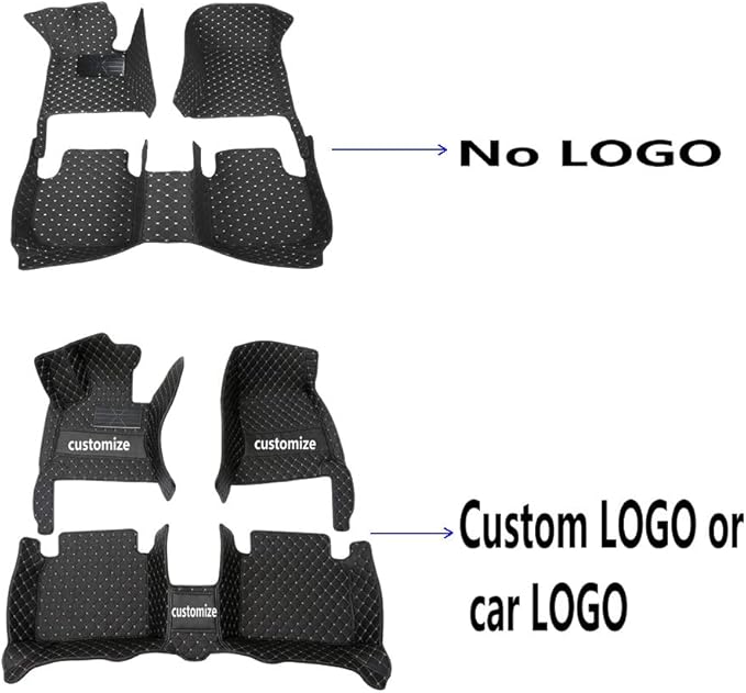 KaiLaiCarCustom Automotive Car Floor Mats for 99.99% Sedan SUV Sports Car Men Women Protection Full Coverage Pads Anti-Slip Leather Floor Lining (Purple + Black Beige, C- Diamond Double Spelling)