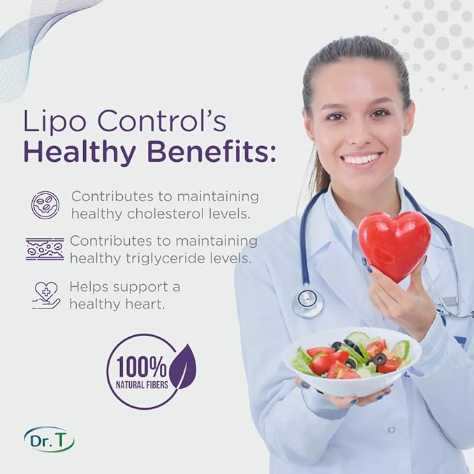 Dr. T Natural Cholesterol Lowering Supplement - Psyllium Seed (husks), Chitosan, Karaya Gum, Apple Pectin. Healthy LDL & HDL Cholesterol, and Triglyceride Levels - 60 Capsules