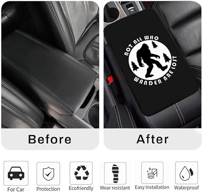 Highland Cow Vehicle Center Console Armrest Cover Pad,Cow Car Accessories Soft Middle Console Cushion Pad,Auto Arm Rest Mat Decor Highland Cows Gifts for Women Men Dad for Most Vehicle SUV Truck
