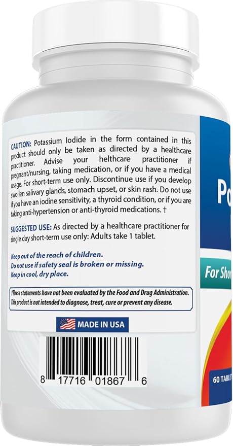 Best Naturals Potassium Iodide 65 mg - Dietary Supplement, 60 Tablets (3 Bottles) (3)