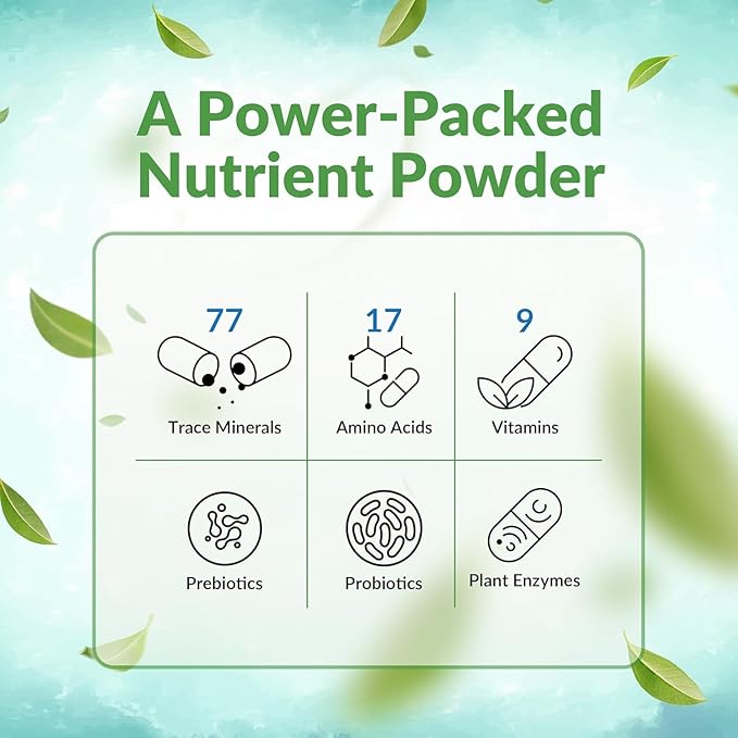 Humic & Fulvic Acid Powder 60g, (120 Servings of 500mg Each) Known to Contain Plant-Based Trace Minerals, Amino Acids & Vitamins, Zero Chemicals, Sugar Free & Gluten Free. Made in Canada