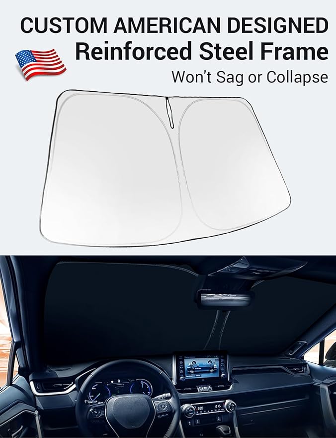 Proadsy Windshield Sun Shade for 4Runner 2025-2026 Foldable Front Sunshade Protector Sun Visor Blocks UV Rays Keep Car Cooler Accessories
