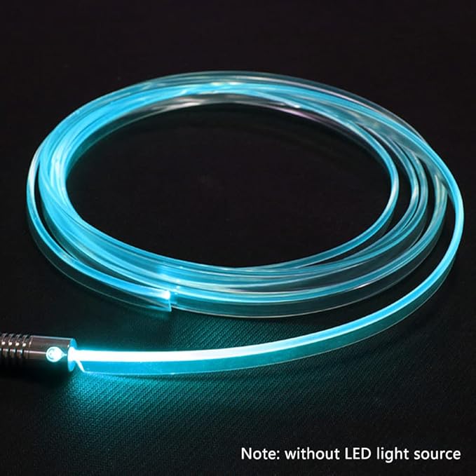 Super Bright MMA Plastic Optic Fiber Side Glow Unibody Band Edge Cable Car LED Illumination Optic Fiber Band Car Interior Atmosphere Lights (328ft)