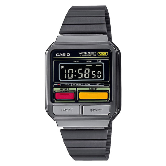 Casio Vintage Illuminator Digital Watch Steel Black A120Wegg-1Bef