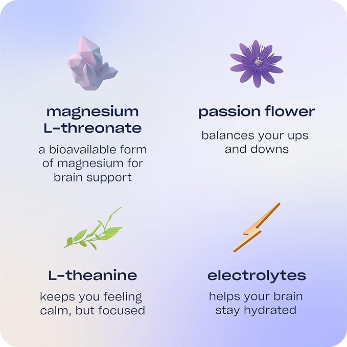 Recess Mood Powder, Calming Magnesium L-Threonate Blend with Passion Flower, L-Theanine, Electrolytes, Magnesium Calm Support Powder Supplement - Lemon Citrus 28 Serving Tub