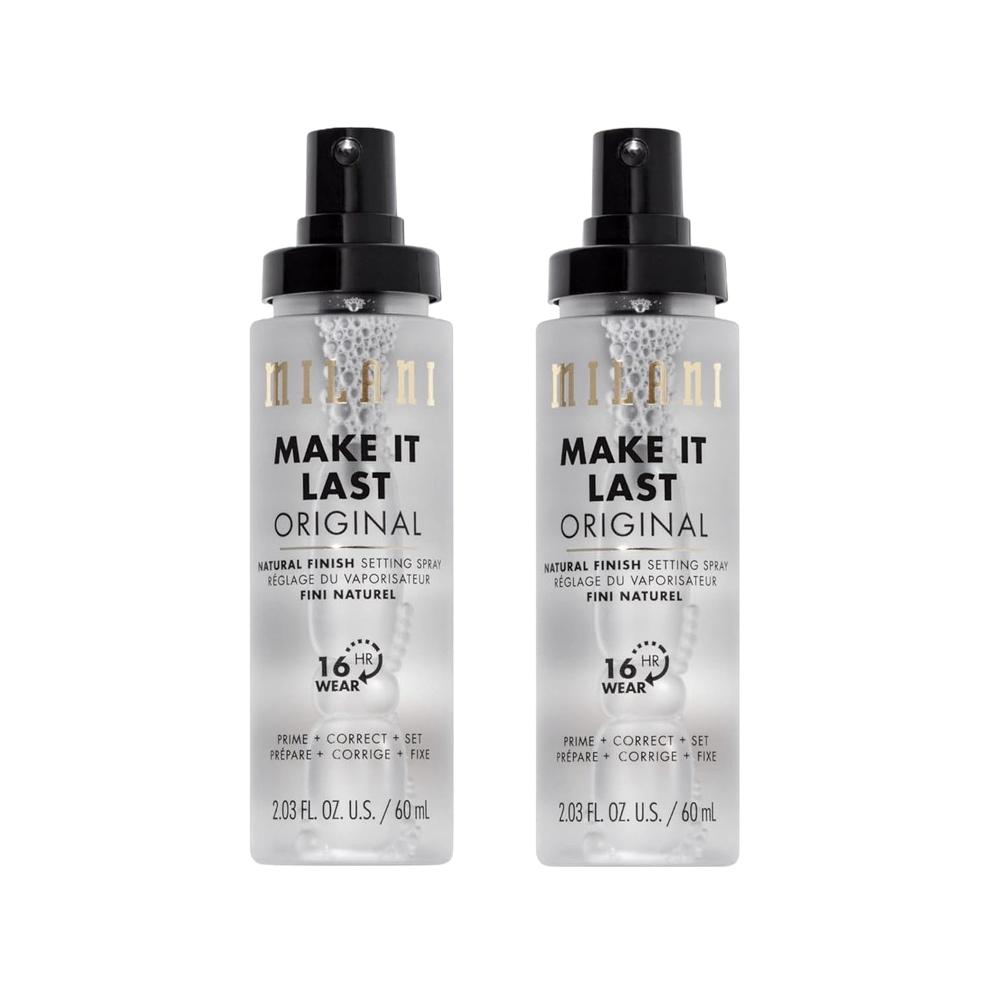 Milani Setting Spray & Primer 2-Pack | Hydrating Niacinamide & Matte Charcoal