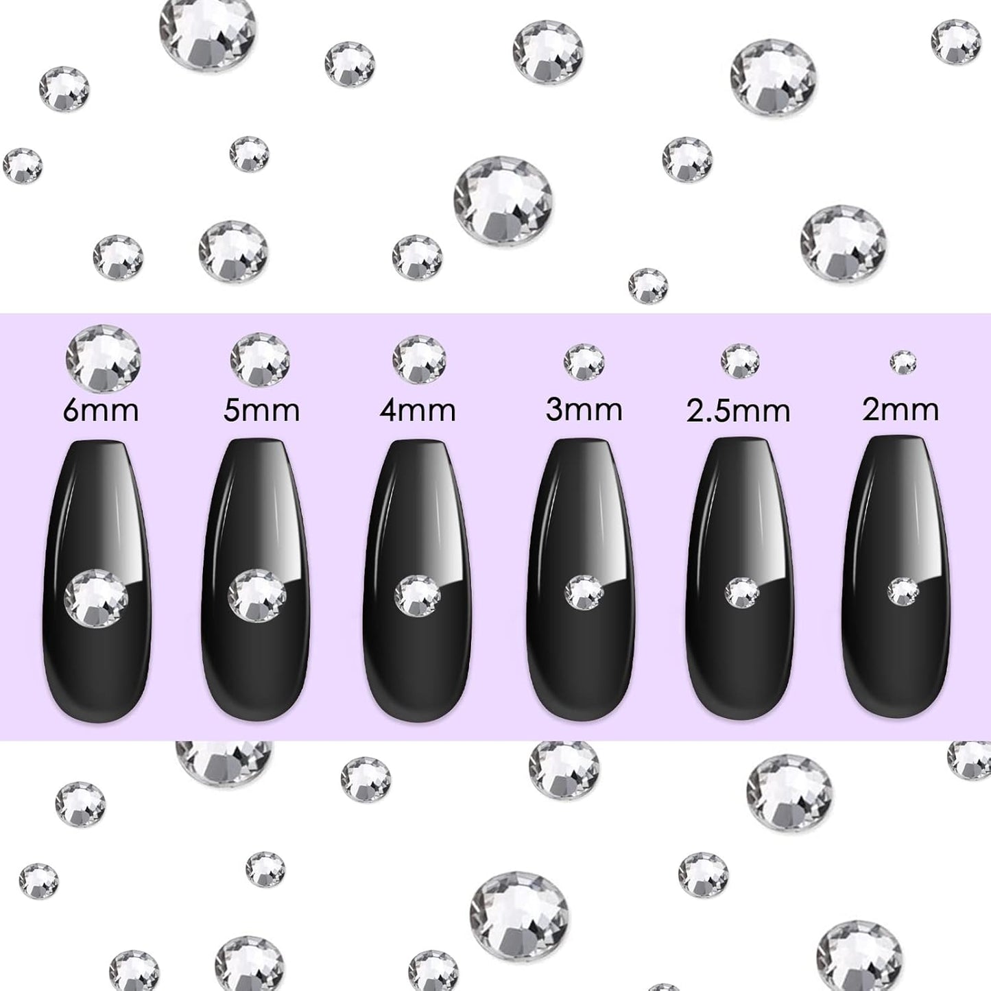 Canvalite 2784PCS Rhinestones Flatback Gems, Nail Rhinestones Nail Art Gems with Jewelry Glues, Pick Up Tweezers and Rhinestone Picker Dotting Pen, Nail Art Tools for Nails, Clothes, Face, Crafts