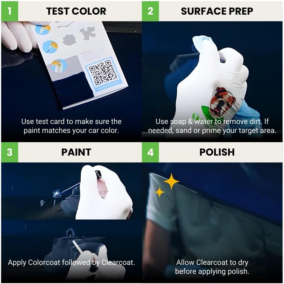 TouchUpDirect 8R3 Pacific Blue Metallic Compatible with Toyota Exact Match Touch Up Paint Brush - Essential Kit