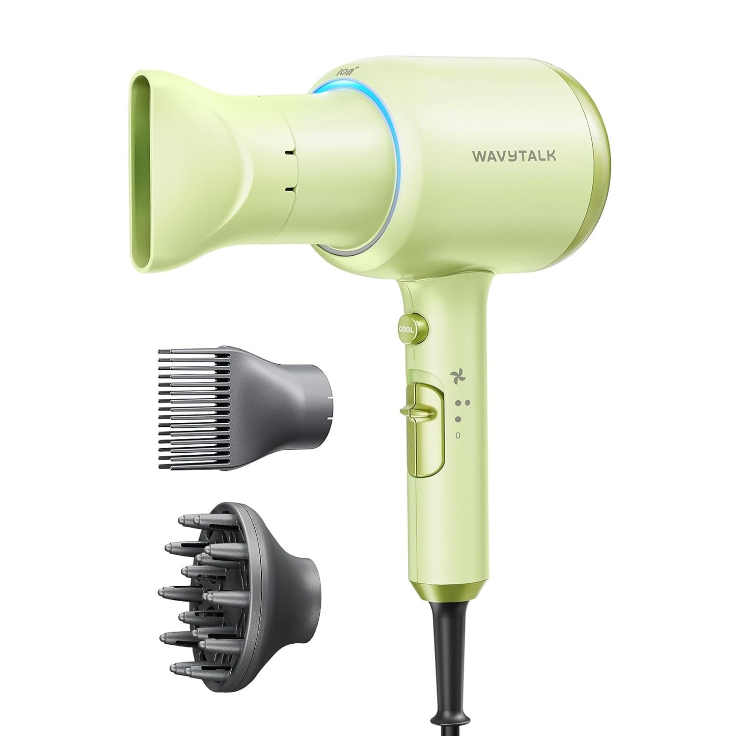 Ionic Hair Dryer for Curly Hair | 1875W Fast Drying | Diffuser & Attachments | Rose Gold
