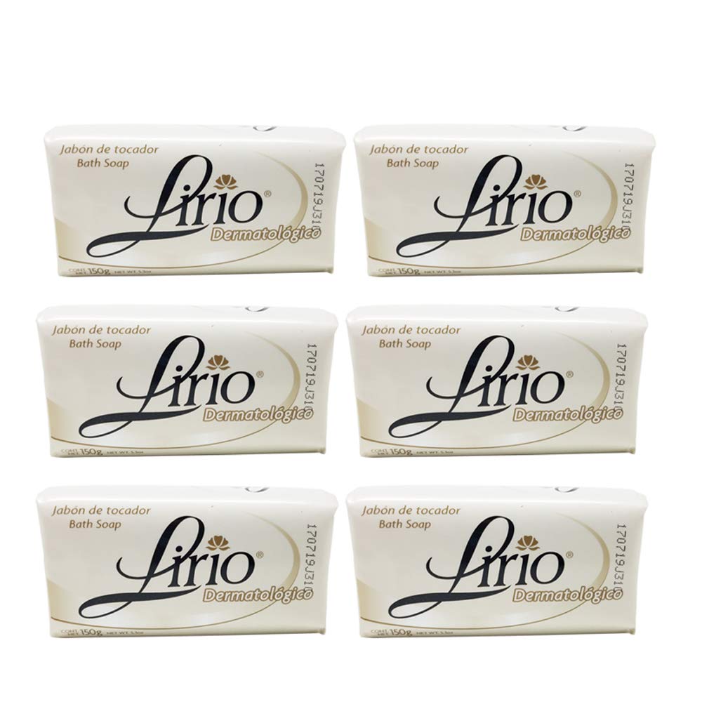 Lirio Dermatologico Bar Soap. Glycerin Enriched Antibacterial Soap. For Daily Use. Suitable For All Skin Types. 5.3 Oz. Pack Of