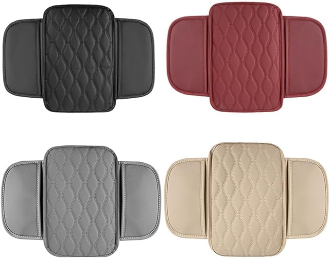 Car Armrest Pad for Genesis GV80 GV70 SUV GV60, Waterproof Center Console Cushion Pad Cover Armrest Storage Box Mat Protection Interior Accessories,A-Black