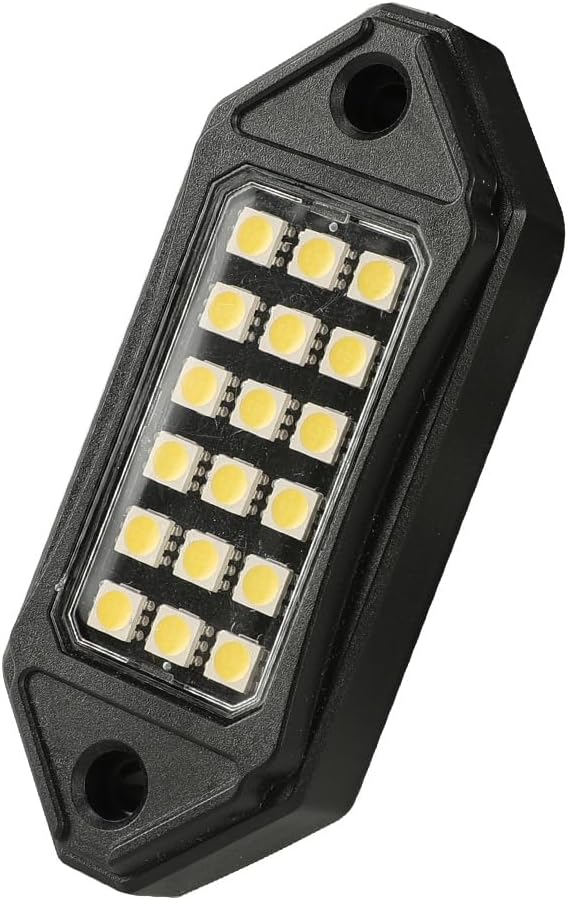 SUNPIE White Rock Lights, 16 Pods LED Rock Lights Underglow kit IP67 Waterproof Underglow Light kit for Trucks Car Jeep ATV UTV SUV Pickup Off Road RZR Under Body Glow Light Trail Lighting
