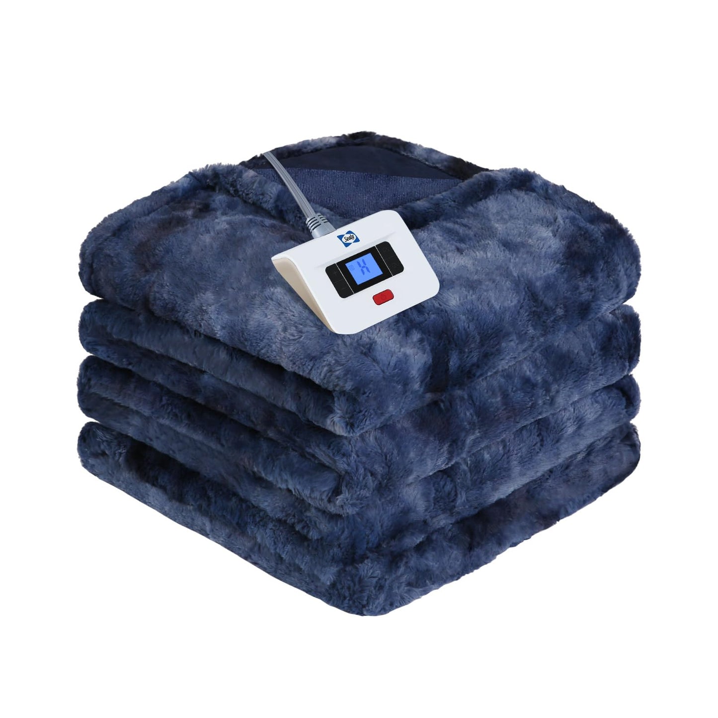 Sealy Electric Blanket Heated Throw, Faux Fur Heating Blanket with 6 Heat Settings & 2-10 Hours Auto Shut Off, Fast Heating & ETL Certification, 50x60 Inch, Grey