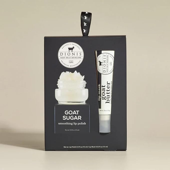 Dionis Goat Milk Lip Care Set – Original Sugar Lip Scrub & Overnight Mask + Vanilla Bean Overnight Lip Mask & Balm Duo for Deep Hydration and Chapped Lip Repair