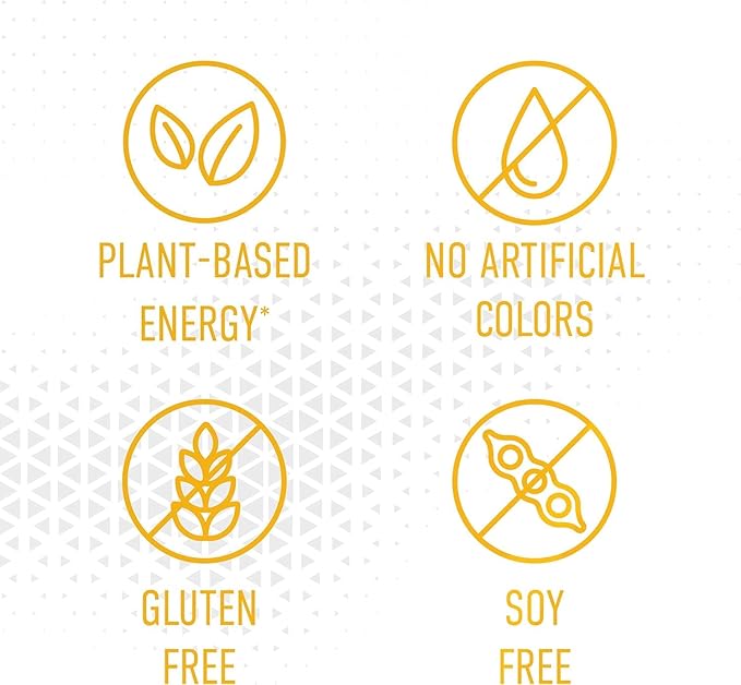 Energy Gummies, 1125 mg of Plant-Based Caffeine Chews per Bottle, Long Lasting Energy Boosters, Tropical (15ct)