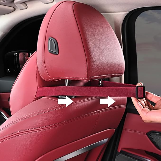 for Chevy Silverado 2007 2008 2009 2010 2011 2012 2013 Leather Car Seat Headrest Lumbar Cushion, Lumbar Support Pillow for Car,for Driving Traveling Relieving Neck Fatigue,3-C Brown