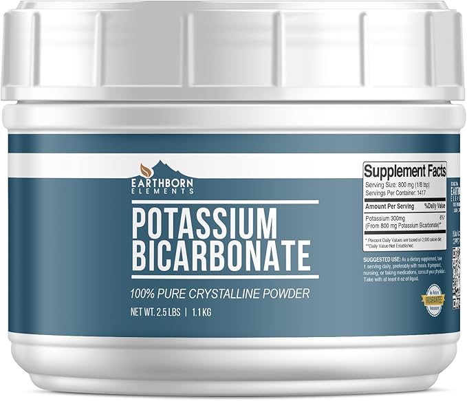 Earthborn Elements Potassium Bicarbonate (2.5 lb), Mess-Free Tub, Pure & Undiluted