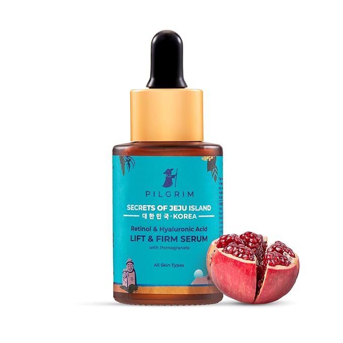 Korean Retinol 0.5% Serum with 1% Hyaluronic Acid by Pilgrim | Anti-Aging Face Serum | Reduces Fine Lines & Wrinkles | Lift & Firm | For Men & Women, All Skin Types | 1.01 Fl Oz (30ml)
