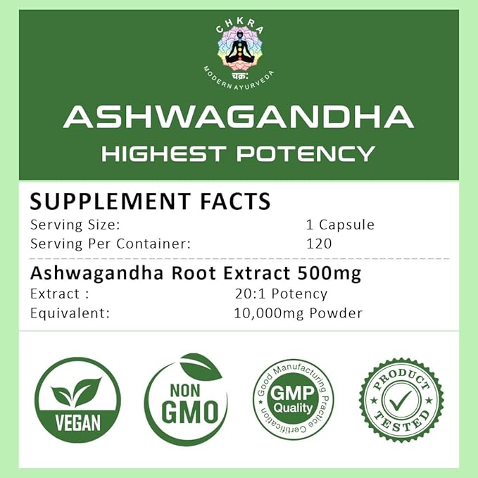 MUFASA Organic Ashwagandha Equivalent 10,000 mg - 120 Vegan Capsules - Pure Organic Ashwagandha Powder and Root Extract Capsules - Stress Relief, Mood Enhancer - 4 Month Supply