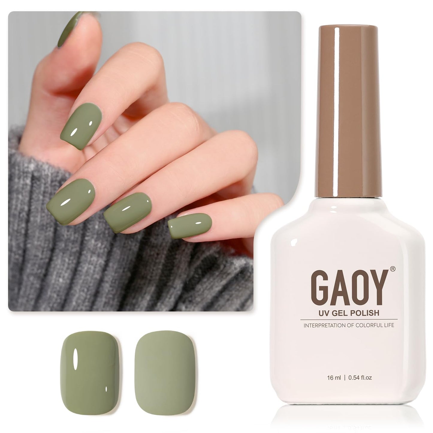 Gaoy Green Gel Nail Polish, 16Ml Soak Off Gel Polish, Uv Light Cure For Nail Art Diy Manicure At Home, 2005 Twilight Forest