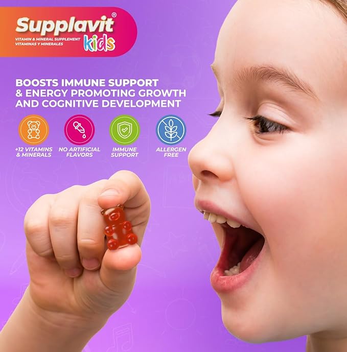 Kids Vitamins and Supplements, No Artificial Coloring, Allergen-Free for Healthy and Strong Children, Natural Fruit Flavors, Healthy and Delicious, (180 Gummies)