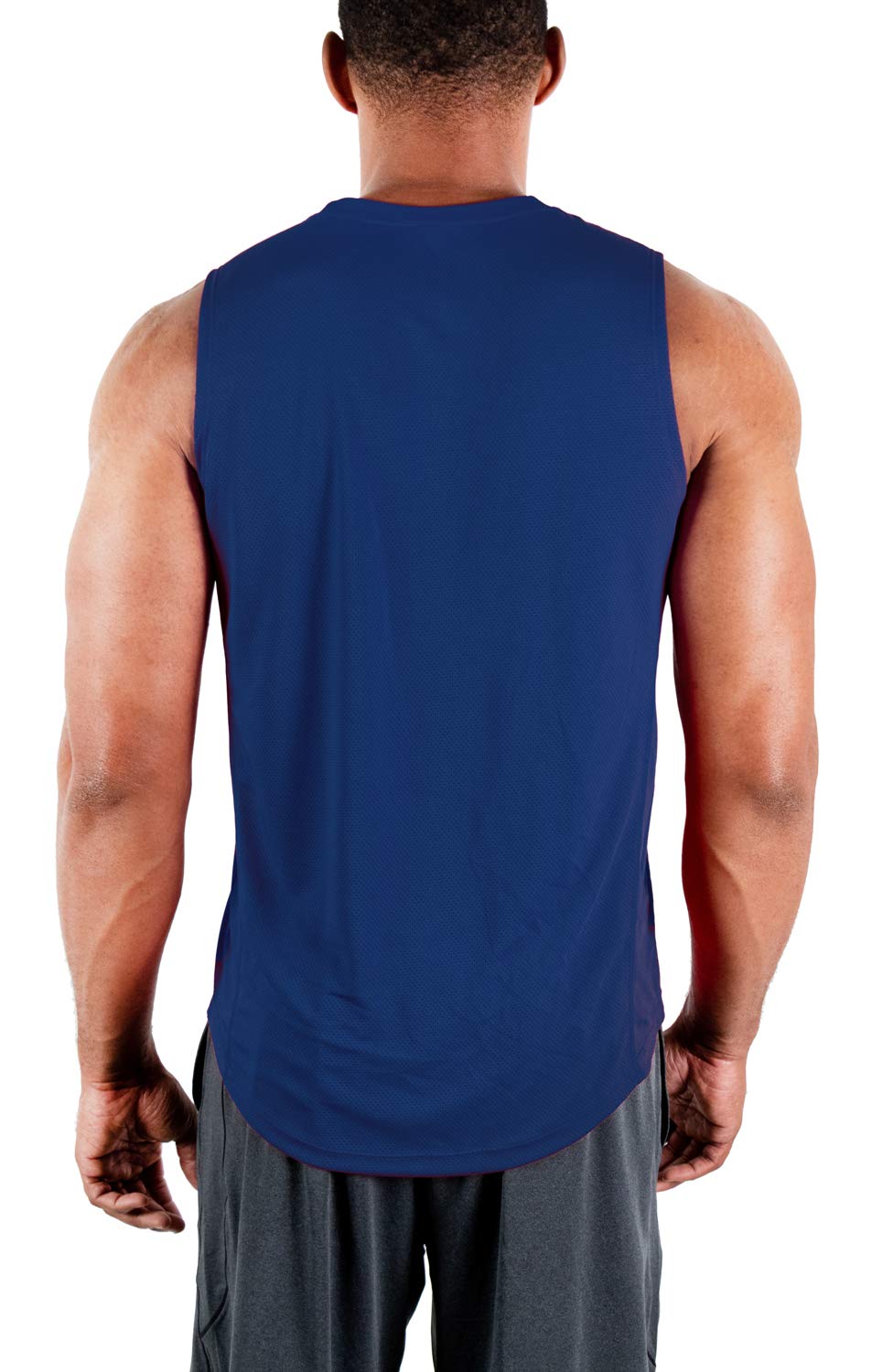 DEVOPS 3 Pack Men's Muscle Shirts Sleeveless Dry Fit Gym Workout Tank Top (Medium, Black/Navy/Gray)