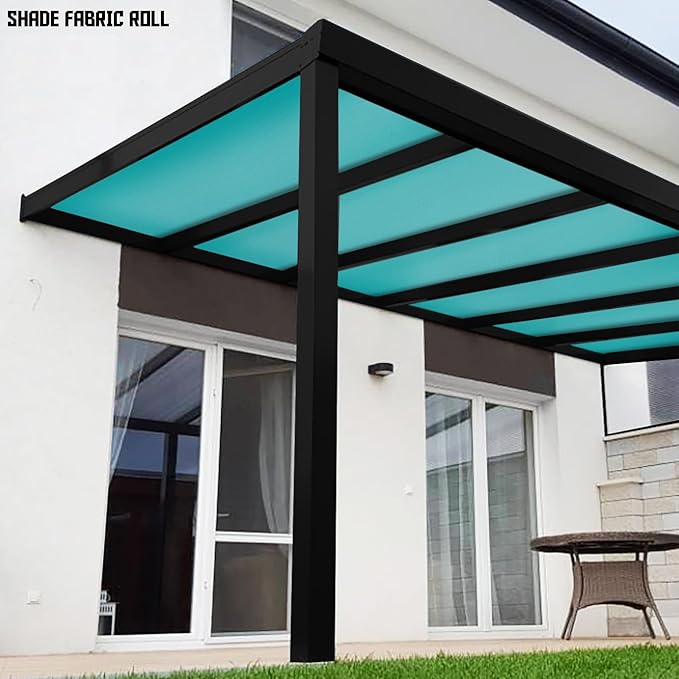TANG Sun Shade Fabric Roll 8'x61' Shade Cloth for Garden Turquoise Green HDPE Mesh Shading Pergola Cover Replacement Canopy, 95% Blockage Sunshades for Outdoor Patio Backyard Plant